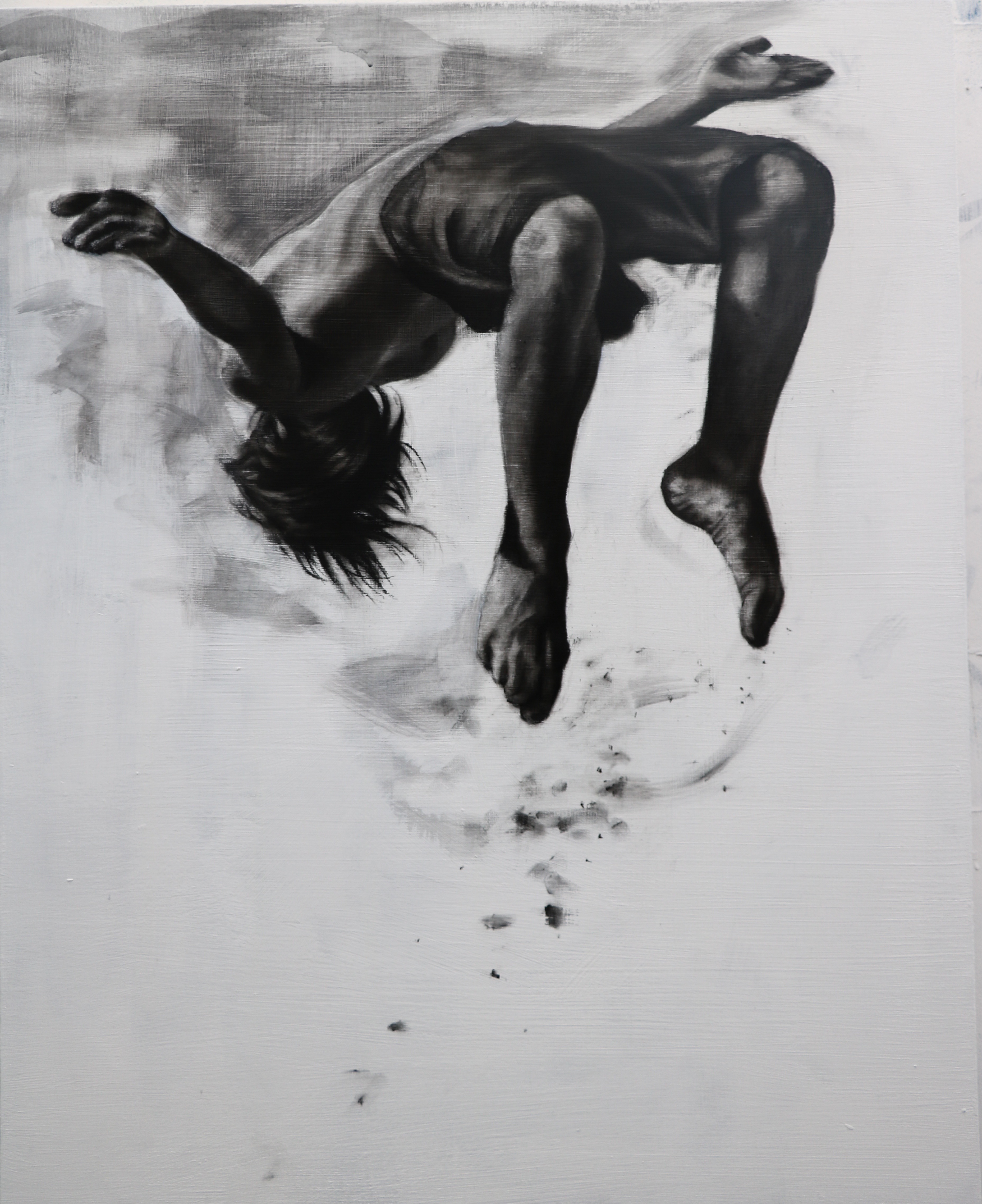 Charcoal and gesso on panel